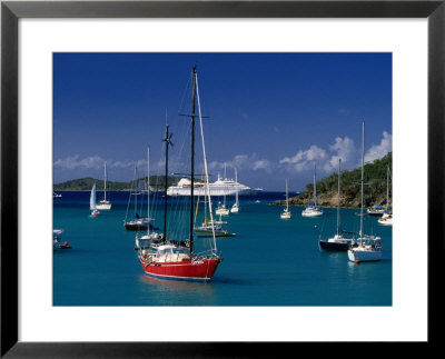 Sailing Ships And Cruise Ship In Harbour, Port Elizabeth, St. Vincent & The Grenadines by Wayne Walton Pricing Limited Edition Print image