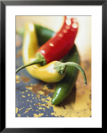 Yellow, Red And Green Chili Peppers by Joerg Lehmann Pricing Limited Edition Print image