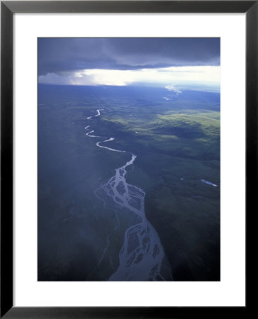 Aerial Of Tundra And Mckinley River Flowing Into Eagle Gorge, Alaska by Rich Reid Pricing Limited Edition Print image
