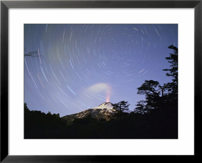 Time Exposure Of Steam And Stars, Villarica Volcano, Chile, South America by Aaron Mccoy Pricing Limited Edition Print image