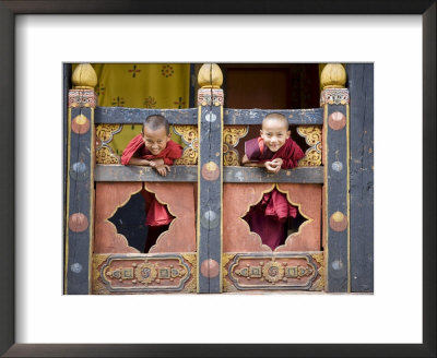 Young Buddhist Monks, Paro Dzong, Paro, Bhutan, Asia by Angelo Cavalli Pricing Limited Edition Print image
