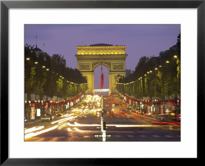 View Down The Champs Elysees To The Arc De Triomphe, Illuminated At Dusk, Paris, France by Gavin Hellier Pricing Limited Edition Print image