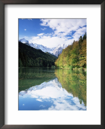 Reflections In Riessersee Of Wetterstein Mountains, Garmisch-Partenkirchen, German Alps, Germany by Jochen Schlenker Pricing Limited Edition Print image