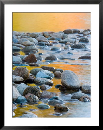 Fall Reflections Among The Cobblestones In The Saco River, White Mountains, New Hampshire, Usa by Jerry & Marcy Monkman Pricing Limited Edition Print image