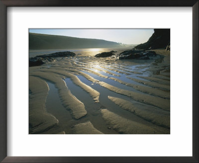Ripples In Sandy Beach At Dawn, Porthcothan, Near Newquay, Cornwall, England, Uk, Europe by Lee Frost Pricing Limited Edition Print image