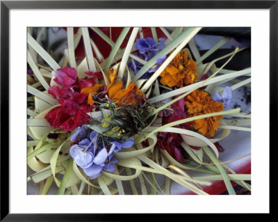 Flowers And Palm Ornaments, Offerings For Hindu Gods At Temple Ceremonies, Bali, Indonesia by John & Lisa Merrill Pricing Limited Edition Print image