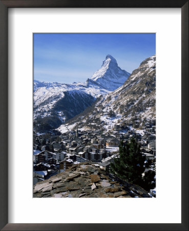 The Matterhorn, And Zermatt Below, Valais, Switzerland by Hans Peter Merten Pricing Limited Edition Print image