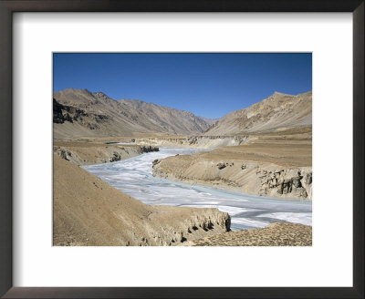 River Terraces On Tsarab River Between Himalaya And Zanskar Mountains, Ladakh, India by Tony Waltham Pricing Limited Edition Print image