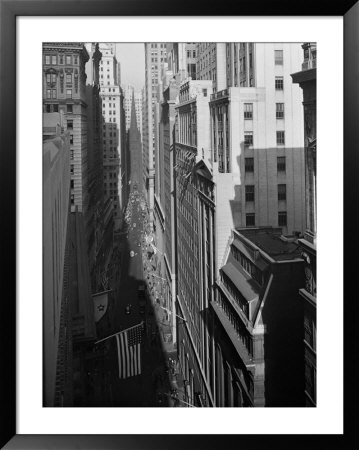 Aerial View Of Wall Street Showing Trinity Church Standing At Head Of Street by Herbert Gehr Pricing Limited Edition Print image