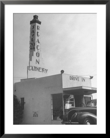 Exterior Of A Drive In Laundry Business by Nina Leen Pricing Limited Edition Print image
