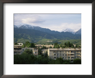 City Apartments, Alma Ata, And Kungey-Ala-Too Mountains, Kazakstan, Central Asia by Gavin Hellier Pricing Limited Edition Print image