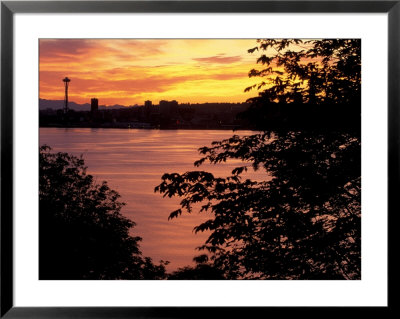 View Of Lake Union And Space Needle, Seattle, Washington, Usa by William Sutton Pricing Limited Edition Print image