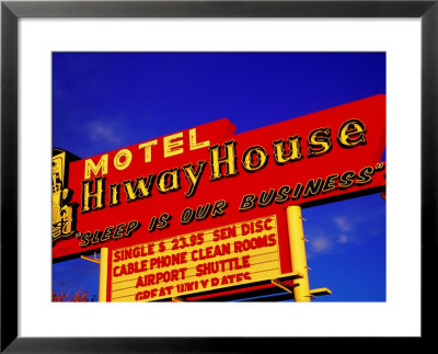 Motel Sign On, Central Avenue, Route 66, Albuquerque, New Mexico by Witold Skrypczak Pricing Limited Edition Print image