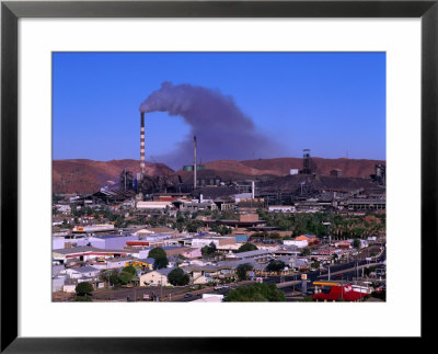 Smoke Billowing From A Smelter Stack With Mt. Isa In The Foreground, Australia by Ross Barnett Pricing Limited Edition Print image