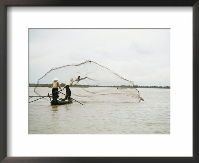 Fishermen Cast Out A Net Into The Mekong River by W. E. Garrett Pricing Limited Edition Print image