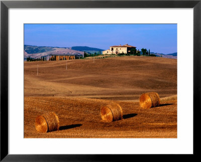 Field With Round Hay Bales, Val D'orcia Valley, Tuscany, Italy by John Elk Iii Pricing Limited Edition Print image