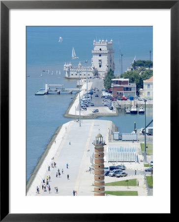 Aerial View Of Belem Tower, Unesco World Heritage Site, Belem, Lisbon, Portugal by Marco Simoni Pricing Limited Edition Print image