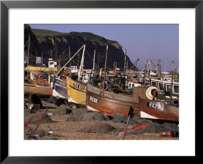 Fishing Boats On The Beach, Hastings, East Sussex, England, United Kingdom by John Miller Pricing Limited Edition Print image