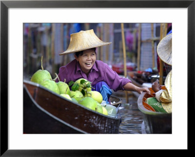 Local Women Share A Joke At Damnoen Saduak Floating Market, Thailand, Southeast Asia by Andrew Mcconnell Pricing Limited Edition Print image