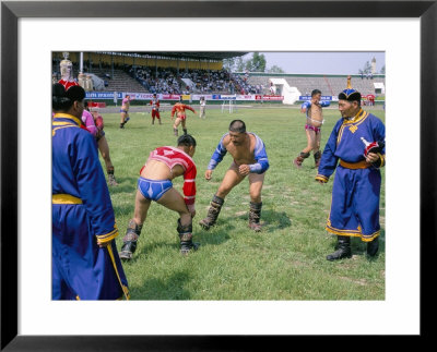 Wrestling Tournament, Naadam Festival, Tov Province, Mongolia, Central Asia by Bruno Morandi Pricing Limited Edition Print image