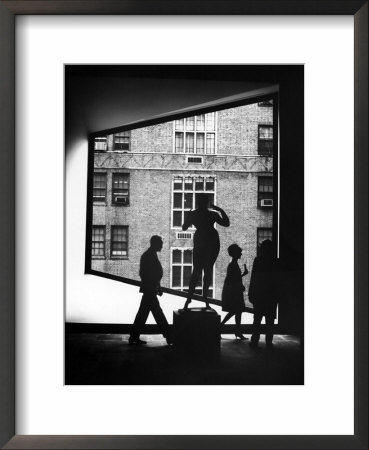 Viewing Abstract Art Through Unusually Shaped Window At Whitney Museum by Bob Gomel Pricing Limited Edition Print image