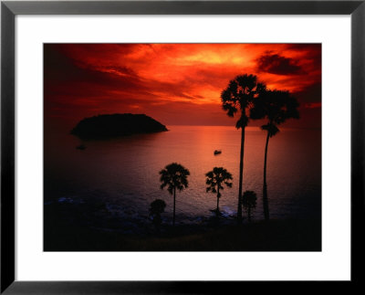 A Fiery Tropical Sunset At Prohmthep Cape, Phuket, Thailand by Anders Blomqvist Pricing Limited Edition Print image