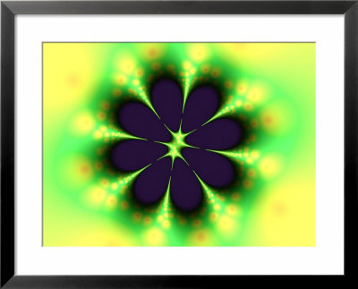 Flower-Like Shape On Vivid Yellow And Green Background by Albert Klein Pricing Limited Edition Print image