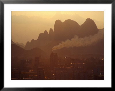 Industry On Outskirts Of Guilin Against Backdrop Of Limestone Karst Peaks, Guilin, Guangxi, China by Richard I'anson Pricing Limited Edition Print image