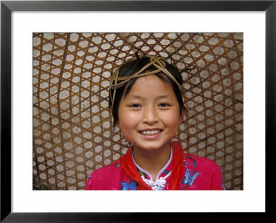Young Girl Wearing A Straw Hat, Yangtze River, Less Three Gorges, China by Keren Su Pricing Limited Edition Print image