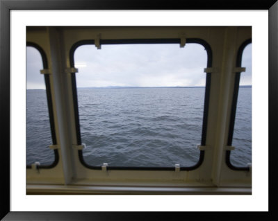 Looking Out A Ferry Boat Window On Lake Champlain by John Burcham Pricing Limited Edition Print image