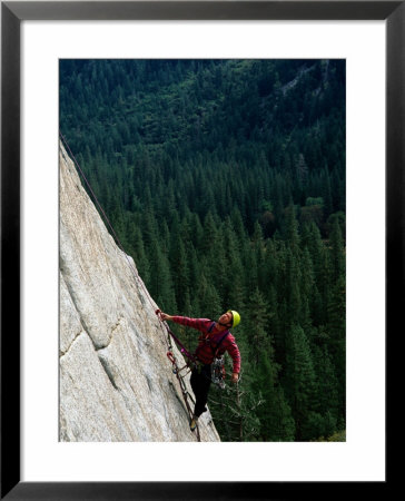 View Of A Climber On The Face Of El Capitan by Phil Schermeister Pricing Limited Edition Print image