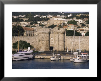 Walls Of Old Town From Harbour, Rhodes, Dodecanese Islands, Greece by Ken Gillham Pricing Limited Edition Print image