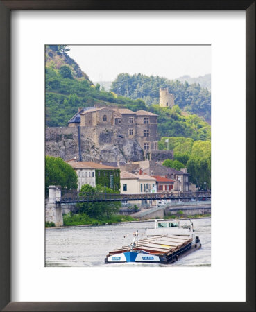 Chateau De Tournon, River Rhone And Pedestrian Bridge M Seguin, Tournon-Sur-Rhone, Ardeche, France by Per Karlsson Pricing Limited Edition Print image