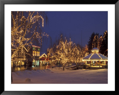 Gazebo And Main Street At Christmas, Leavenworth, Washington, Usa by Jamie & Judy Wild Pricing Limited Edition Print image