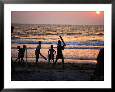 Kids Playing Beach Cricket In Arambol by Paul Bigland Pricing Limited Edition Print image