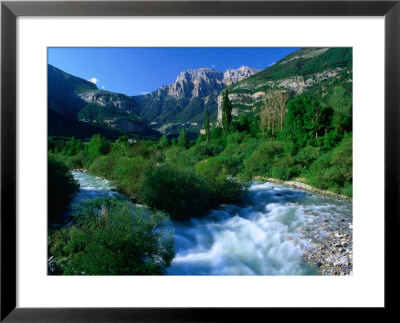 The River Ara And Mondarruego In The Pyrenees, Torla, Aragon, Spain by David Tomlinson Pricing Limited Edition Print image