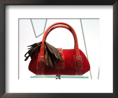 Bag With Gloves In Boutique On Calle Poetica, Centro Historico, Valencia, Spain by Greg Elms Pricing Limited Edition Print image