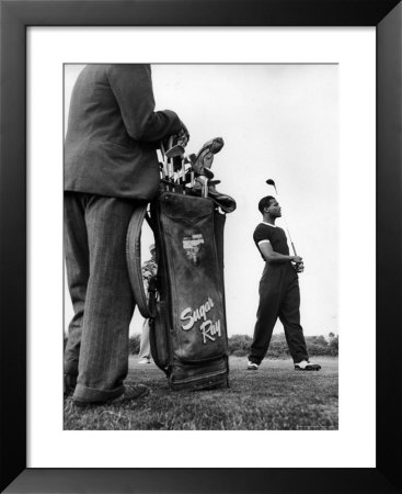 While Golfing And Shooting In The Upper 70S, Sugar Ray Robinson Usually Attracts A Gallery by Gordon Parks Pricing Limited Edition Print image