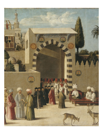 Audience Of Venetian Ambassadors In Damascus (Detail) by Giovanni Di Niccolo Mansueti Pricing Limited Edition Print image