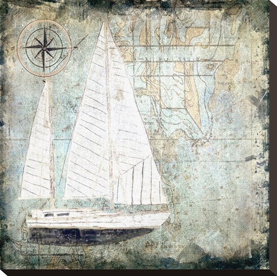 Sailboat Map Ii by Karen J. Williams Pricing Limited Edition Print image