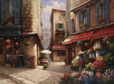 Flower Market Lane by Han Chang Pricing Limited Edition Print image
