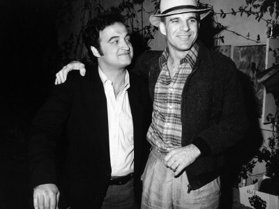 Actor Comedians John Belushi And Steve Martin by David Mcgough Pricing Limited Edition Print image