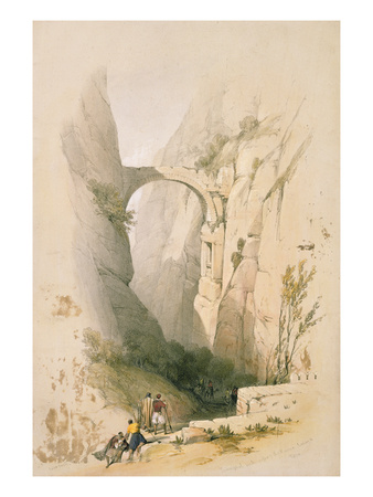 Triumphal Arch Crossing The Ravine Leading To Petra, Plate From Volume Iii Of 'The Holy Land' by David Roberts Pricing Limited Edition Print image