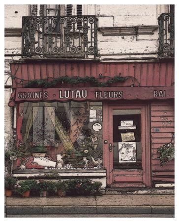 Lutau Fleurs Store On The Street by Richard Sutton Pricing Limited Edition Print image