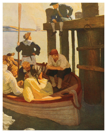 At Queen's Ferry, Kidnapped by Newell Convers Wyeth Pricing Limited Edition Print image