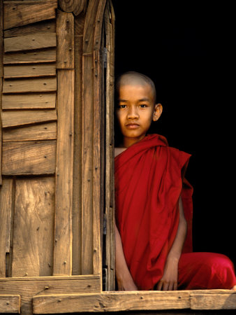 Monk Boy In Monastery Window, Pagan, Myanmar by Scott Stulberg Pricing Limited Edition Print image
