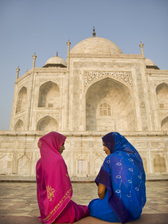 Indian People In Front Of The Taj Mahal by Scott Stulberg Pricing Limited Edition Print image
