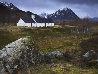 Black Rock Cottage, Solitary And Exposed On Rannoch Moor, Highlands, Scotland, United Kingdom by Adam Burton Pricing Limited Edition Print image