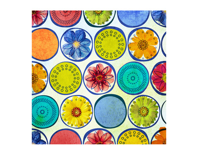 Circle Pattern With Flowers Ii by Irena Orlov Pricing Limited Edition Print image