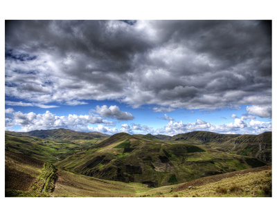 Patchwork Green Mountains With Clouds by Nish Nalbandian Pricing Limited Edition Print image